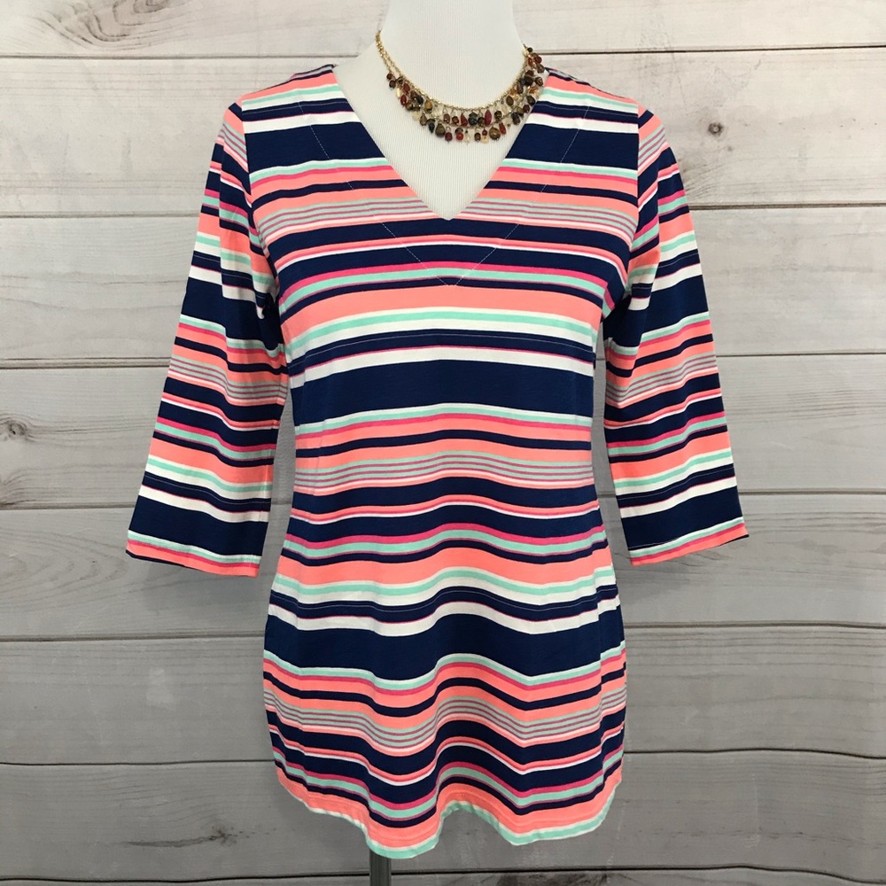 Haley and the Hound Blue Striped Top Size Small